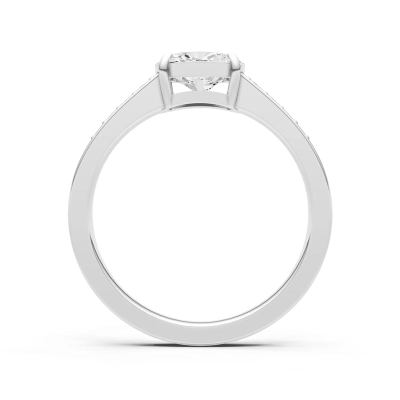 East West  Oval Gemstone Ring with Accents