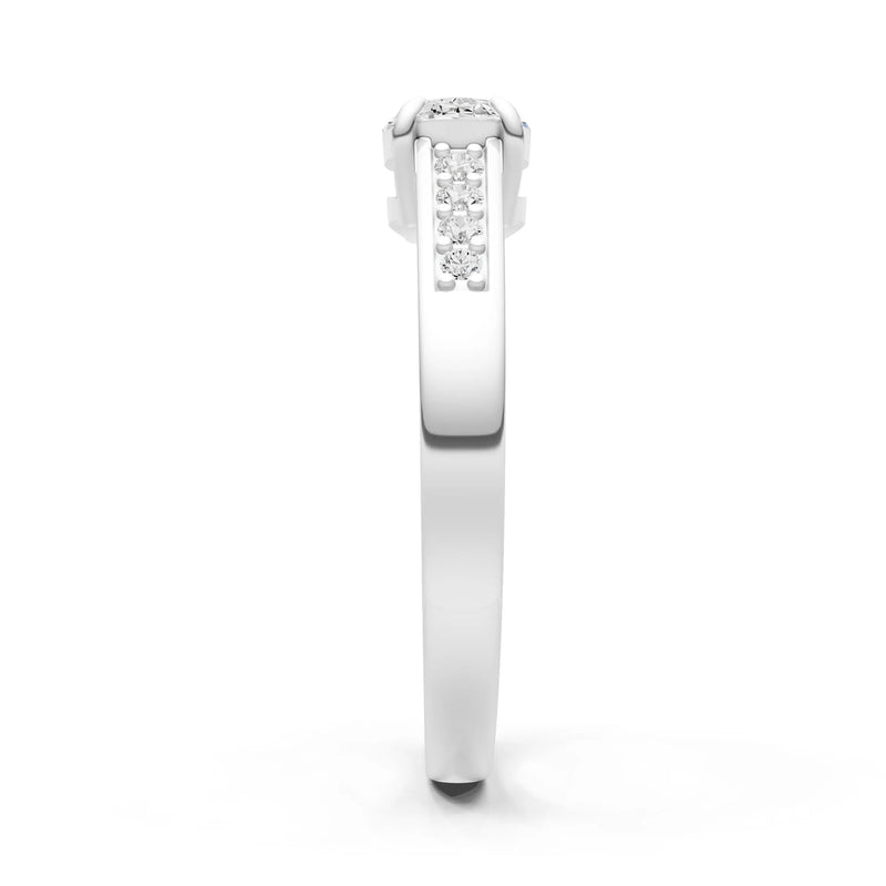 East West  Oval Gemstone Ring with Accents