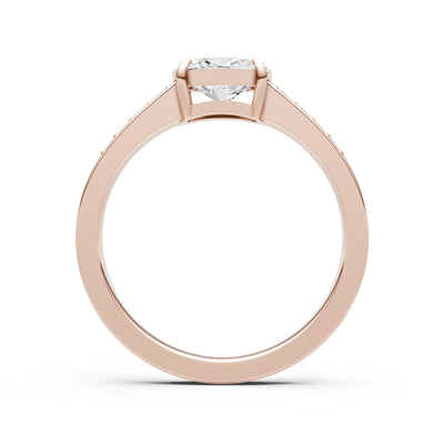 East West  Oval Gemstone Ring with Accents