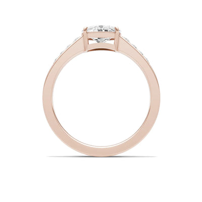 East West Oval Gemstone Ring with Accents