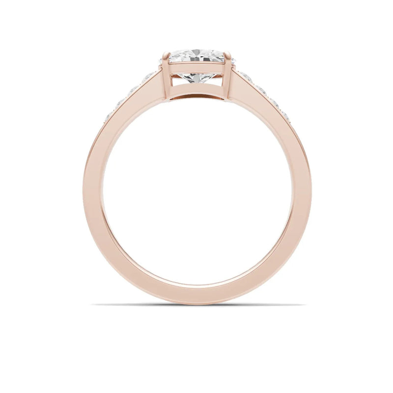 East West Oval Gemstone Ring with Accents