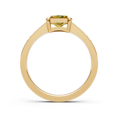 East West  Oval Gemstone Ring with Accents