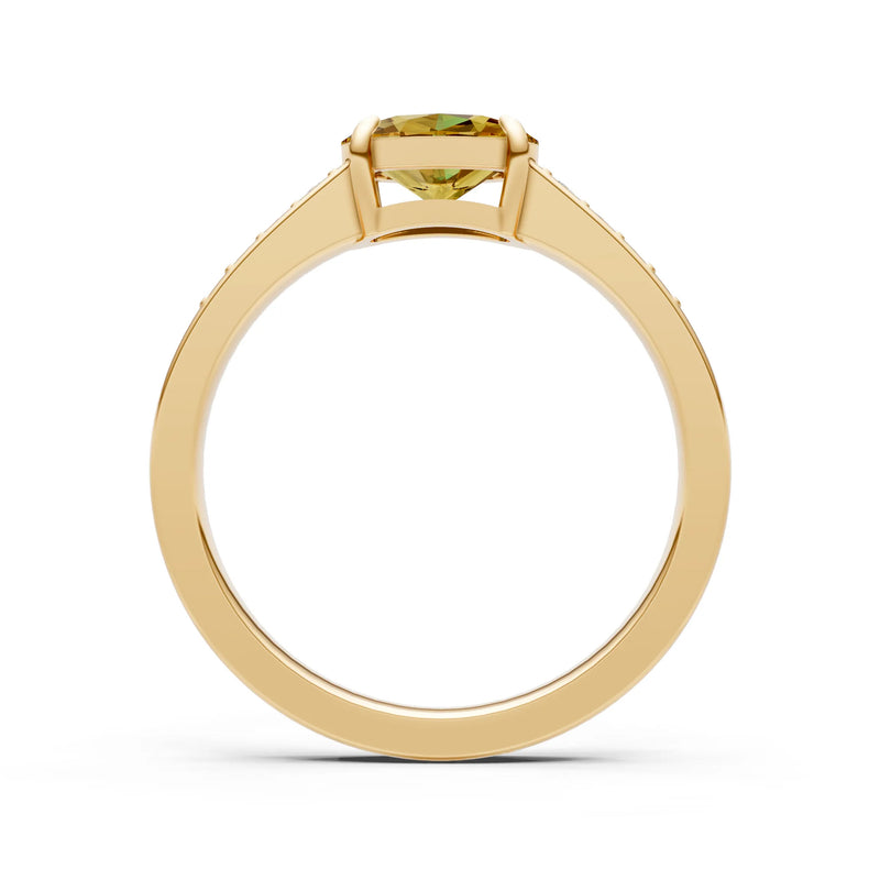 East West  Oval Gemstone Ring with Accents