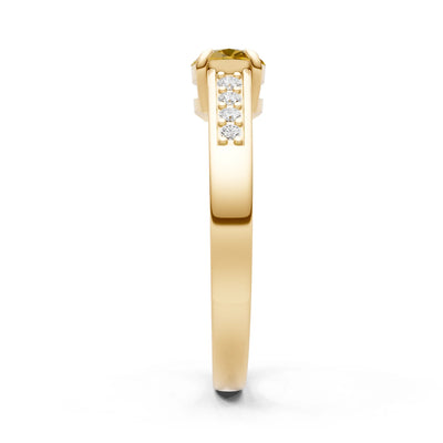 East West  Oval Gemstone Ring with Accents