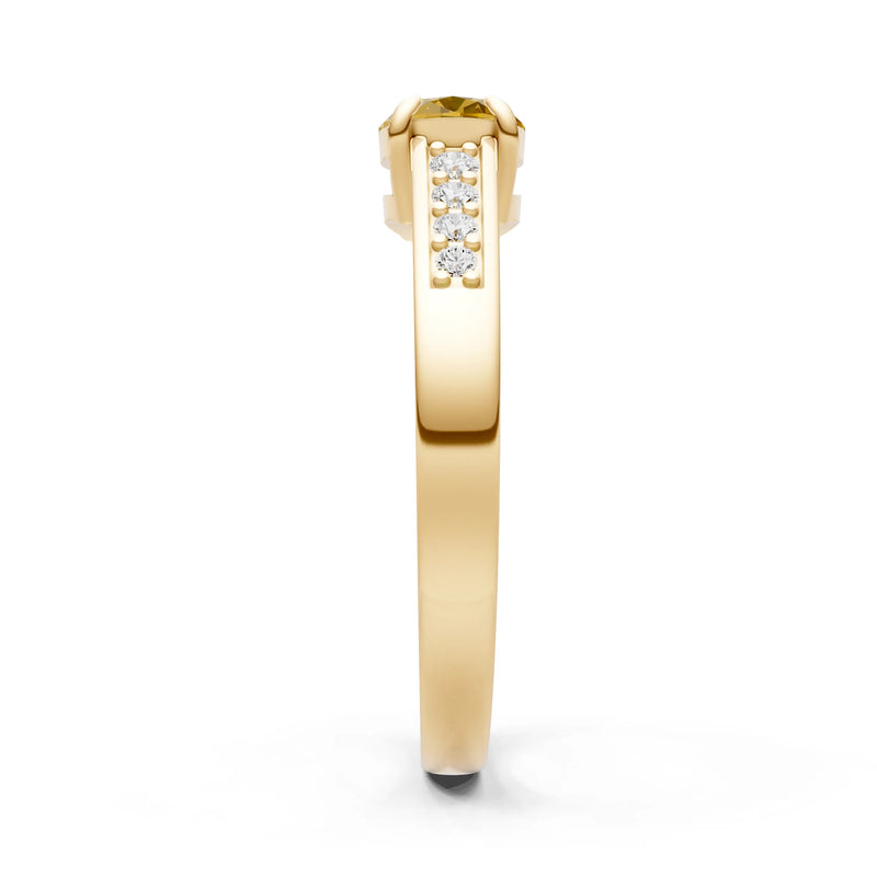 East West  Oval Gemstone Ring with Accents