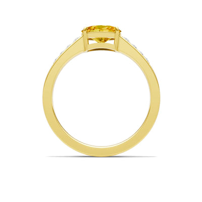 East West Oval Gemstone Ring with Accents