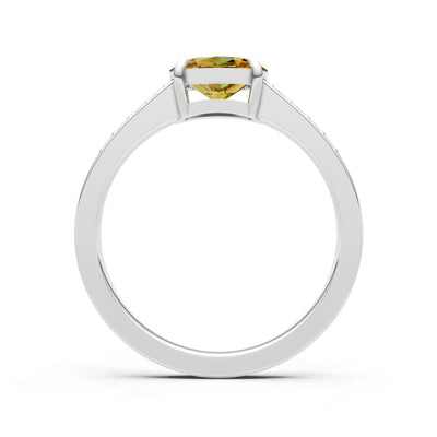 East West  Oval Gemstone Ring with Accents