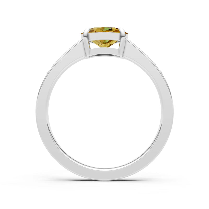 East West  Oval Gemstone Ring with Accents