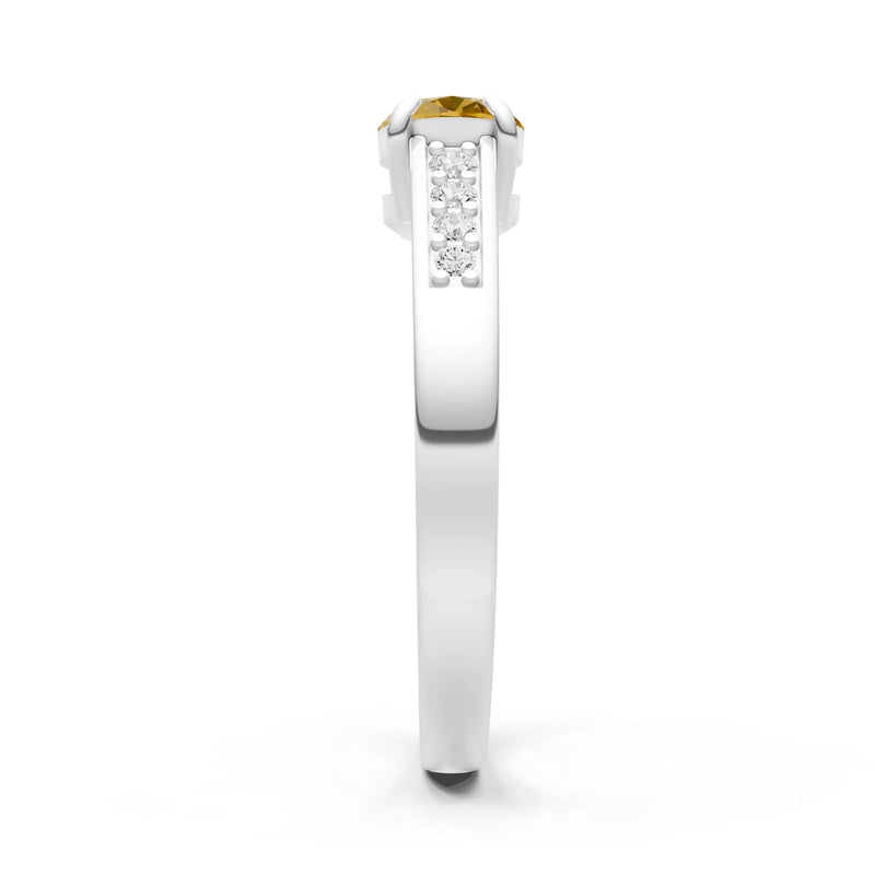East West  Oval Gemstone Ring with Accents
