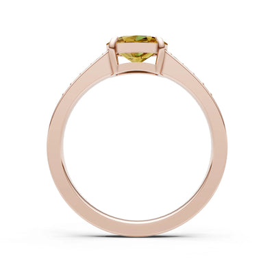 East West  Oval Gemstone Ring with Accents