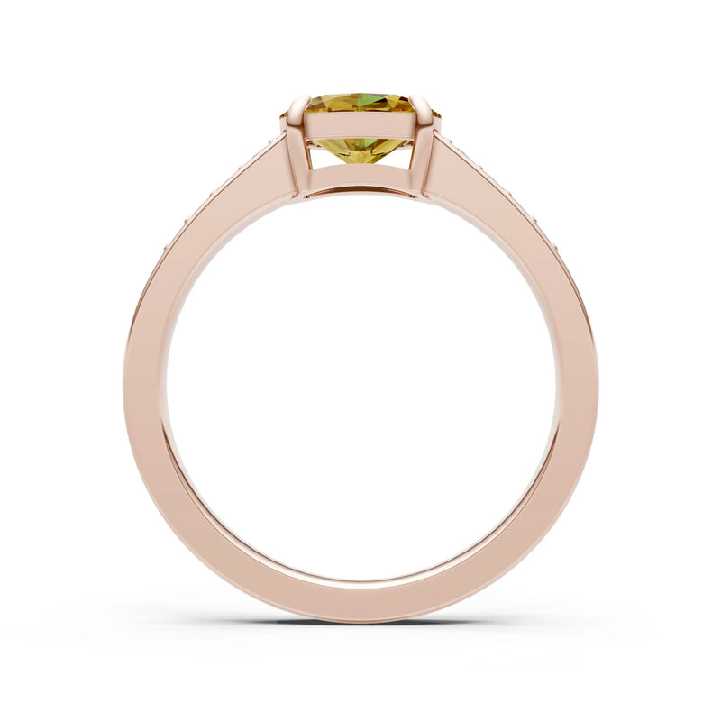 East West  Oval Gemstone Ring with Accents