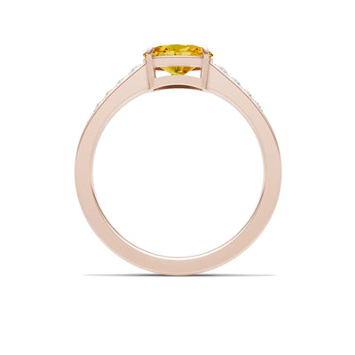 East West Oval Gemstone Ring with Accents