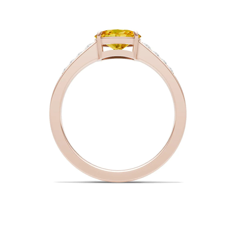 East West Oval Gemstone Ring with Accents