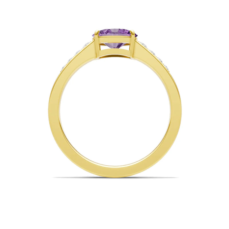 East West Oval Gemstone Ring with Accents