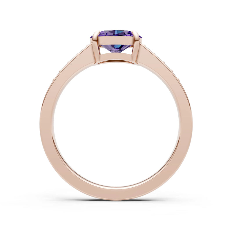 East West  Oval Gemstone Ring with Accents