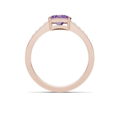 East West Oval Gemstone Ring with Accents