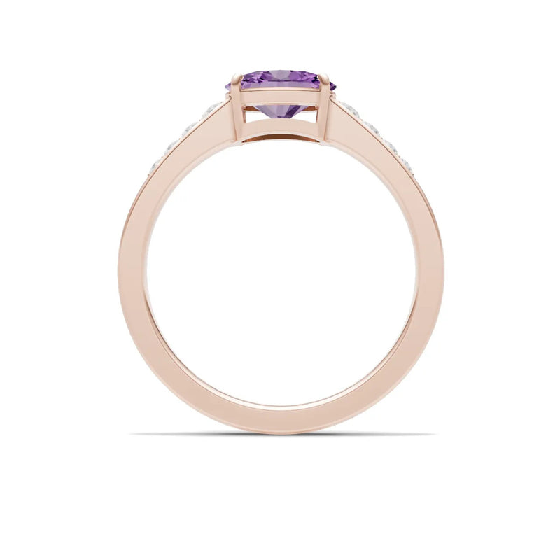 East West Oval Gemstone Ring with Accents