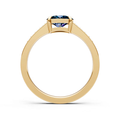 East West  Oval Gemstone Ring with Accents