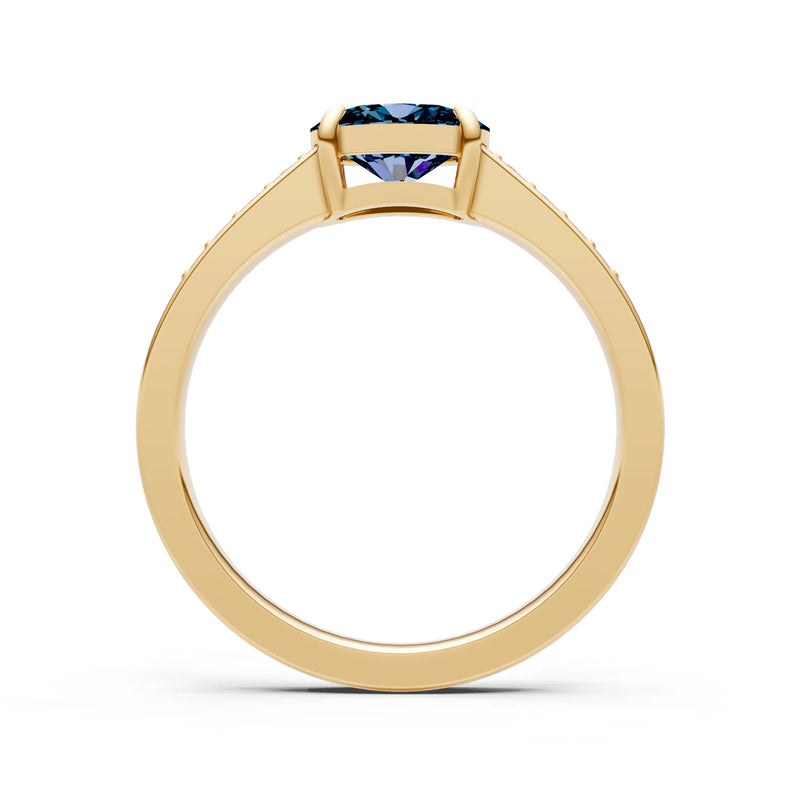 East West  Oval Gemstone Ring with Accents
