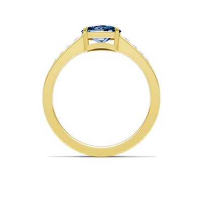 East West Oval Gemstone Ring with Accents