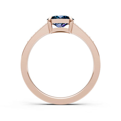 East West Oval Gemstone Ring with Accents