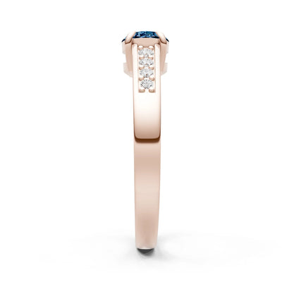 East West  Oval Gemstone Ring with Accents