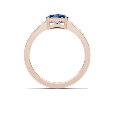 East West Oval Gemstone Ring with Accents