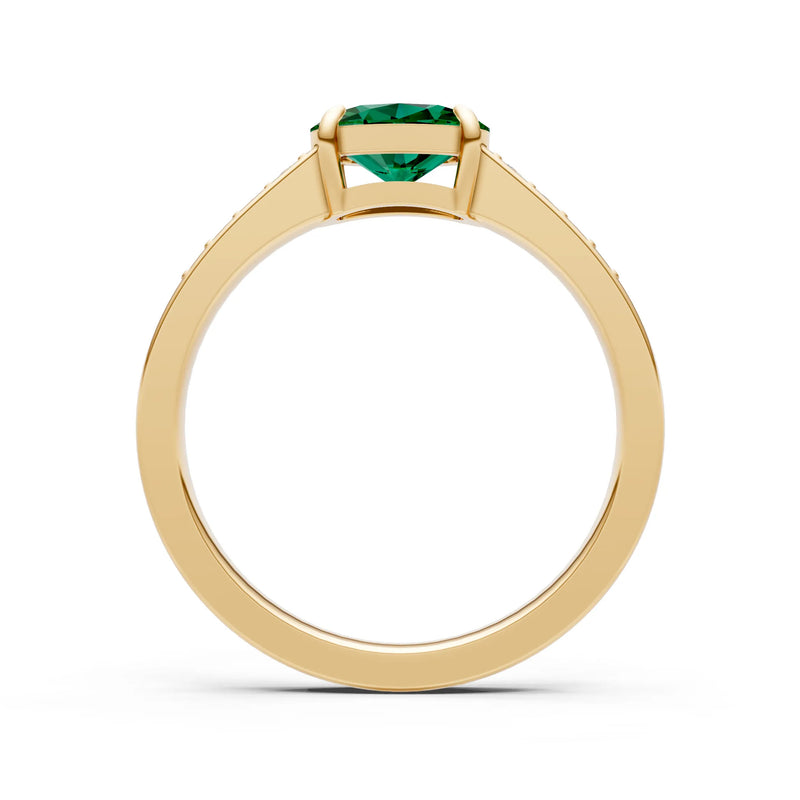 East West  Oval Gemstone Ring with Accents