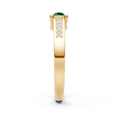 East West  Oval Gemstone Ring with Accents