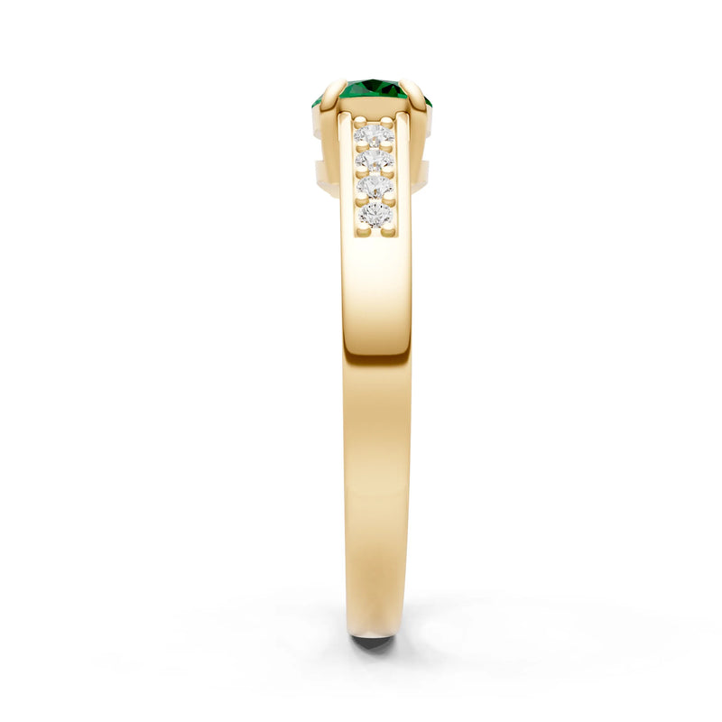 East West  Oval Gemstone Ring with Accents