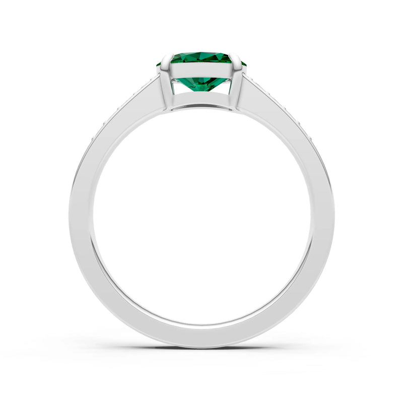 East West  Oval Gemstone Ring with Accents