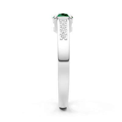 East West  Oval Gemstone Ring with Accents