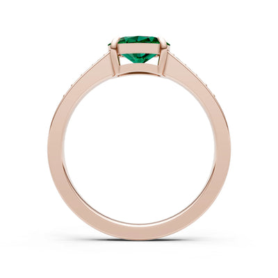 East West  Oval Gemstone Ring with Accents