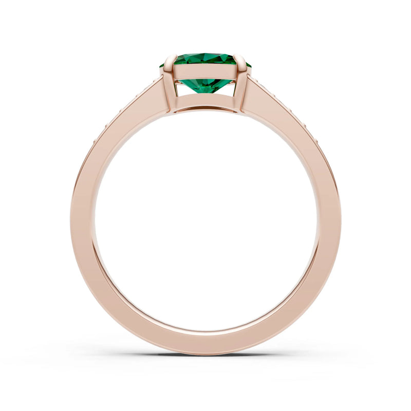 East West  Oval Gemstone Ring with Accents