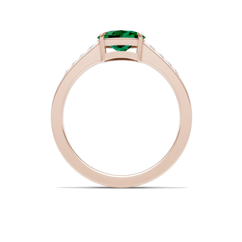 East West Oval Gemstone Ring with Accents