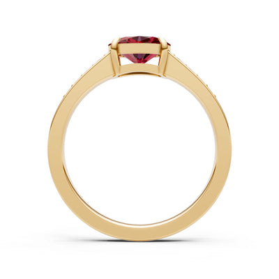 East West  Oval Gemstone Ring with Accents
