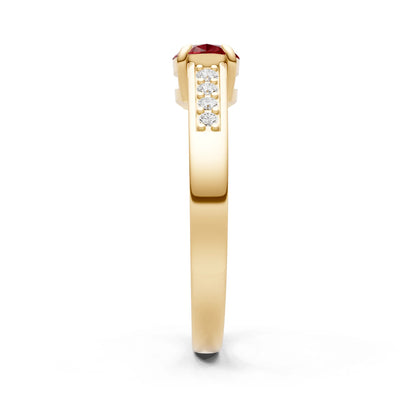 East West  Oval Gemstone Ring with Accents