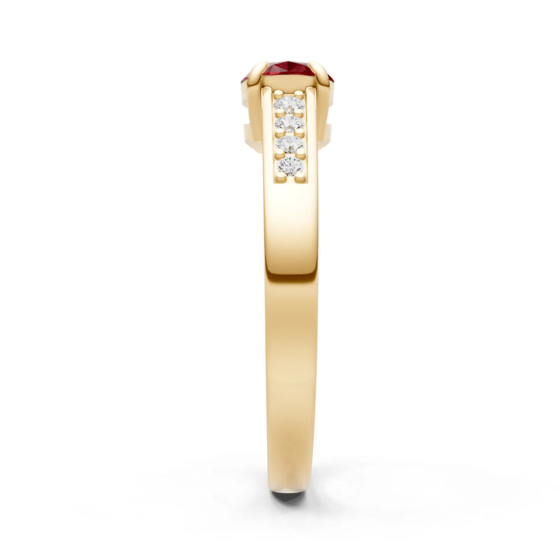 East West  Oval Gemstone Ring with Accents