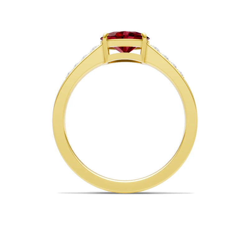 East West Oval Gemstone Ring with Accents