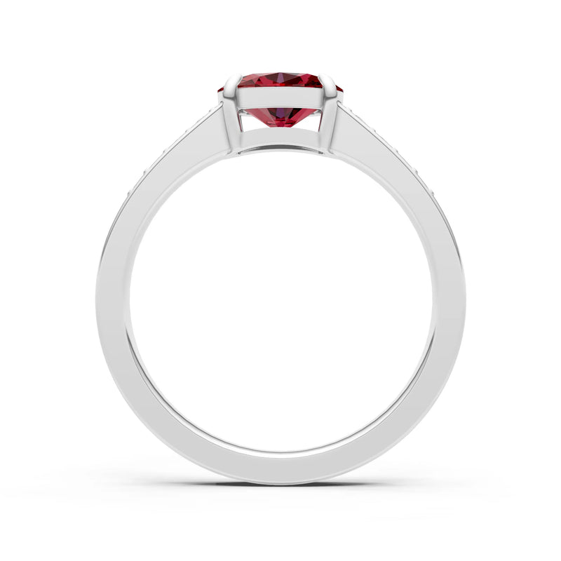 East West  Oval Gemstone Ring with Accents