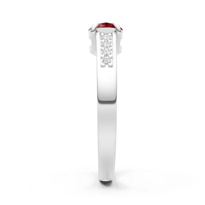 East West  Oval Gemstone Ring with Accents