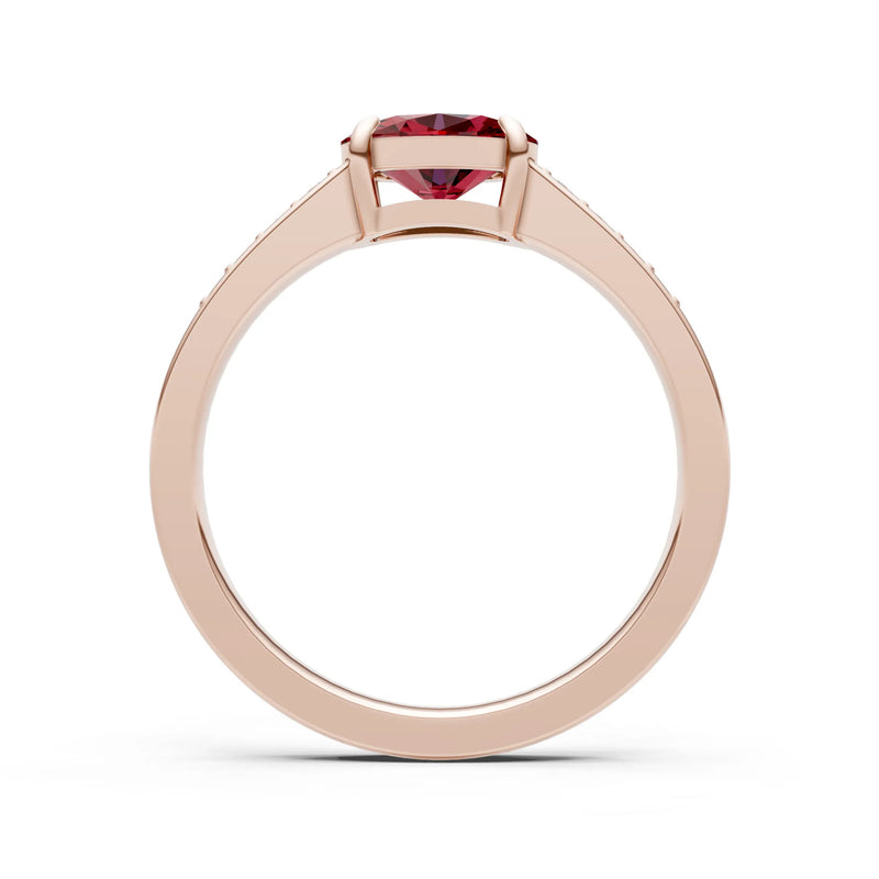 East West  Oval Gemstone Ring with Accents