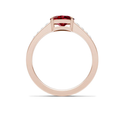 East West Oval Gemstone Ring with Accents