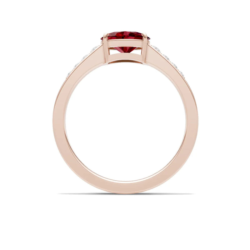 East West Oval Gemstone Ring with Accents