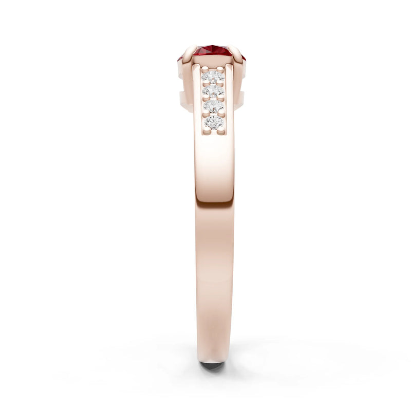 East West  Oval Gemstone Ring with Accents