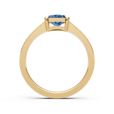 East West  Oval Gemstone Ring with Accents