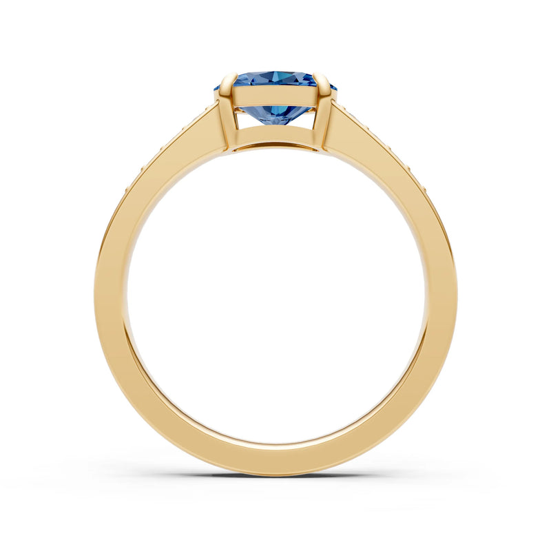 East West Oval Gemstone Ring with Accents