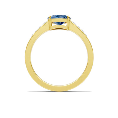 East West Oval Gemstone Ring with Accents