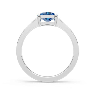 East West  Oval Gemstone Ring with Accents
