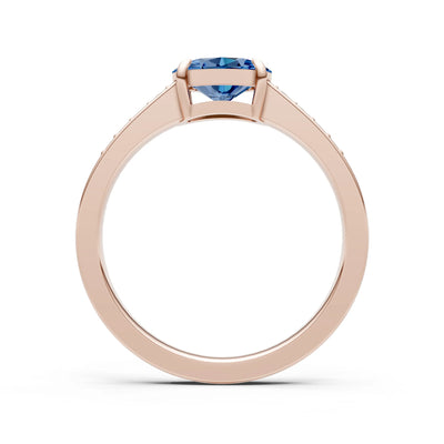 East West  Oval Gemstone Ring with Accents